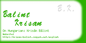 balint krisan business card